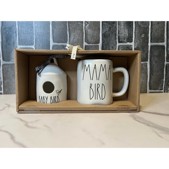 Rae Dunn Other - Rae Dunn Collectable Coffee Mug and Bird House Mama Bird Baby Bird Set